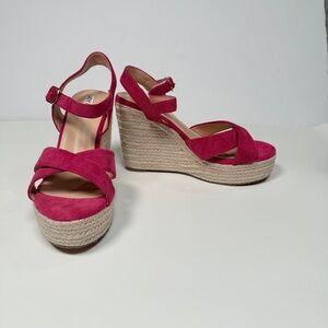 Joy in love Elegant Fuchsia Wedge Sandals